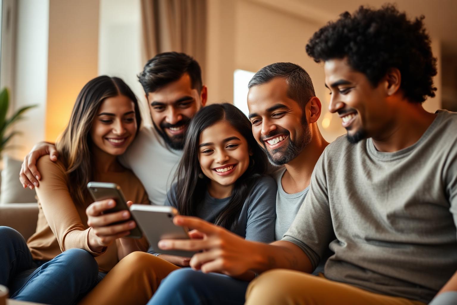 Famílias brasileiras acessando proteção digital